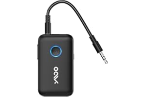 YMOO Bluetooth 5.3 Adapter für Tv/Flugzeug zu Kopfhörer, 2-in-1 Bluetooth Transmitter Empfänger mit APTX-ll, Bluetooth Sender Klinke 3,5, Splitter 2 für Tv Audio zu Lautsprecher, 22H