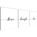 Produktbild Bild 120 x 40 cm - Spruch Live Love Laugh Bilder- Vlies Leinwand - Deko für Wohnzimmer -Wandbild - XXL 3 Teile Teile - leichtes Aufhängen- 802633a
