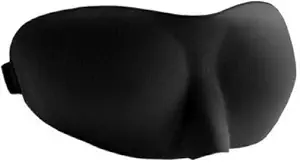 Inditradition 3D Solid Contoured Eye Mask For Travel, Sleeping, Meditation, Yoga (Pack of 1, Black)