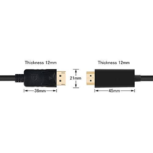 ELUTENG DP HDMI Adapter 1.8m DisplayPort auf HDMI Kabel 1080P Full HD DisplayPort to HDMI Cable 3D HDCP Stecker an Stecker DP HDTV Konverter für PC & MAC / Notebook - 9