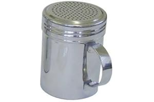 U-GROUP LTD Stainless Steel 10oz Dredger Shaker with Handle - Ideal for Sugar, Salt, Icing Sugar, Flour, Chocolate, Cappuccino, Cocoa, Mince Pies, Pancakes