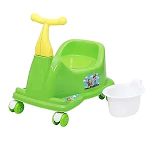 FunBlast Kids Scooter Potty Seat - Toilet Seat for Baby Scooter Travel Potty Seat with Removable Tray for Kids ? (Multicolor; 1 Unit) (Scooter Potty Green)