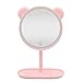 Produktbild RUIMA Spiegel Eitelkeit Spiegel mit Lampe Desktop LED Licht füllen Spiegel Eitelkeit Spiegel Mädchen Herz Make-up Lampe (Farbe : Pink1)