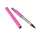 New Nail Art Acrylic Carving Pen NO.8 Crystal Brush Powder Tool Pink