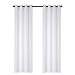 Produktbild OBdeco Gardine Vorhang Elegante gardinen Transparent Voile Gardinenschals vorhänge Fenster mit Ösen 2 Stück (Weiß, Stoff:140cmx245cm)
