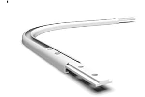 Rollmayer Aluminium Gardinenschiene Mini im Weiß mit Deckenbefestigung (Durchschleuderbogen) glänzend 1-läufig Vorhangschiene Innenlaufschiene für Schiebevorhänge, Gardinen und Vorhänge