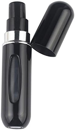 5ml Mini Refillable Perfume Atomizer Bottle Travel Scent Pump Portable Spray Case (Black)