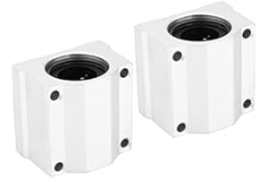 Pissente SC20UU Lot de 2 blocs de roulement linéaire à billes coulissants, 20 mm, douille coulissante CNC, aluminium, long bloc coulissant pour rail de guidage linéaire
