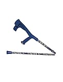 Folding Crutch - Folding Funkrutch Blue - Colourful Forearm Crutch Blue - Crutch for Fun with Non Slip Crutch Tips