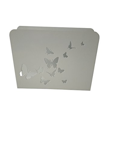 King Home - Portavistas, diseño de Mariposas, 30 x 8 x 23 cm, Color Blanco