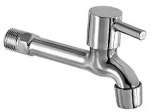 Drizzle FloraMini Long Body Bib Cock Bathroom Tap With Foam Flow Brass Chrome Plated (standard size)