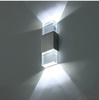 Unimall 6W Illuminazione per Interni Luce Sopra Sotto Lampada da Parete per Interni in Alluminio Applique Parete a LED decorativa per Casa Armadio Corridoio Soggiorno Hotel Bianco Freddo