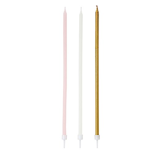 Talking Tables PINK-CANDLE Wir lieben Rosa Lange dünne Kerzen, Pappe, mehrfarben, 1.3 x 4.2 x 24 cm