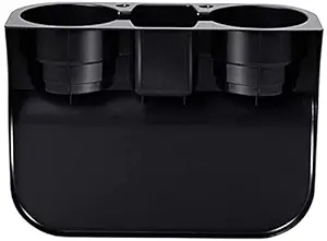 AKSMIT Car Seat Organizer Gap Filler Pocket Multifunctional Water Bottle Double Cup Holder Gap Cater Caddy Storage Box for Cellphones Keys Cards Wallets,Black Color,Pack of 1 forMaruti Suzuki Baleno