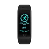 Luckhome Unisex Armbanduhr Digitale Sportuhr Damen Herren Digital Sport Uhr,QW18 Smart Watch Blutdruck-Pulsmesser Schlaf Sport Fitness Tracker(Schwarz)
