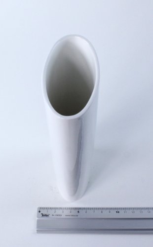 Porzellanvase OVAL Vase Porzellan Blumenvase Tischvase weiß 22 cm - 2