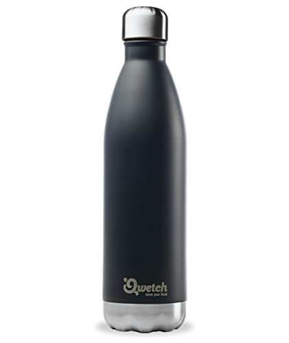Qwetch – Isolierflasche aus Edelstahl – 750 ml, schwarz, 750ml