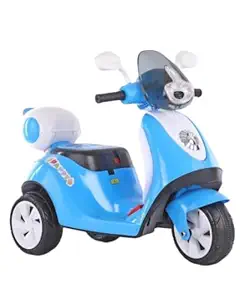 Oh Baby Toy Scooter Blue Little Chime Baby Scooter Battery Operated Ride on Bike with Music and Light for Your Kids| Headlights | Toys for Kids