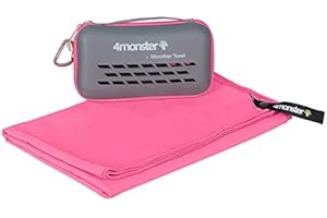4Monster Microfibre Travel Towel Quick Dry, Lightweight Gym Towel Ultra Soft, Super Absorbent Compact Camping Towel for Sports Gym Beach Camping Yoga Swimming Hiking