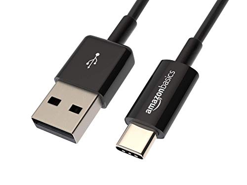 AmazonBasics - Cable USB tipo C a USB-A 2.0 macho (0,9 m), color negro - AmazonBasics