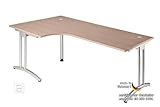 25mm Unbekannt Büro Eck- Schreibtisch Arbeitstisch Nussbaum 200x120cm