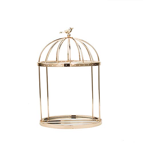 Preisvergleich Produktbild AndyJerzy Schmuckständer Schmuck-Ausstellungsstand mit Ringbehälter, dekorativem Schreibtisch-Speicher-Halter-Gestell für Ring, Ohrring, Halskette und Armband Hängende Schmuck Aufbewahrungsbox