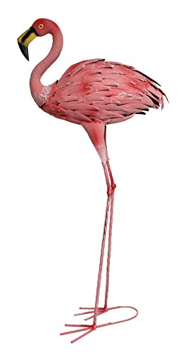 Dekofigur Flamingo Teichfigur Metallfigur Gartendeko Teich Fischteich