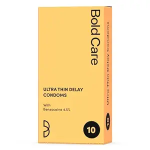 Bold Care Ultra Thin Long Last Condoms - Pack of 10 - Lubricated - Natural Latex