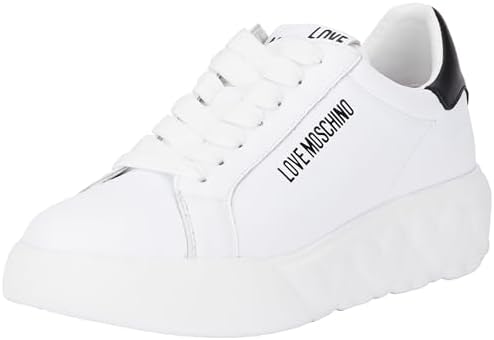 Love Moschino, Sneakers Donna, Bianco-Nero, 36 EU