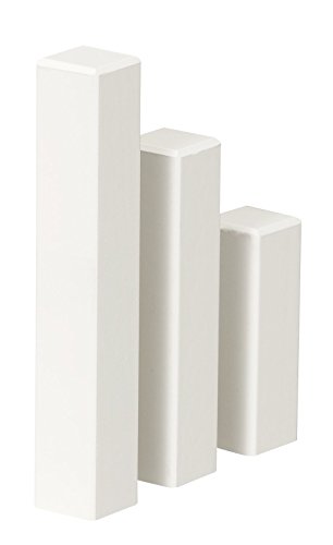 4er Packung Original KGM Ecktürme Eckstäbe Ecken 65mm (klein) aus Holz (lackiert) für weiße Leisten z.B. Altberliner Hamburger Profil