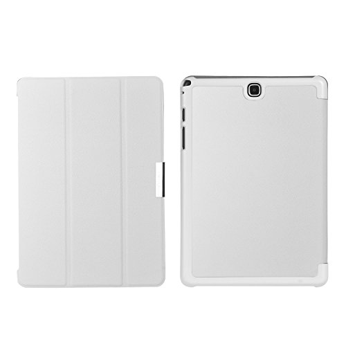 Samsung Galaxy tab A 9.7 Hülle, IVSO Hohe Qualität PU Leather Tasche Case Schutzhülle Cover, mit Standfunction, Auto Sleep, Slim Smart Cover Style Leder Folio Schutzhülle NUR geeignet für Samsung Galaxy Tab A T550N/T555N 24,6 cm (9,7 Zoll) WiFi Tablet PC, Weiß - 7