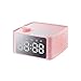 Produktbild KXDN LED Wecker Kabellos Bluetooth Redner Uhr Doppelter Lautsprecher HD Spiegel FM-Radio USB/TF-Karte/AUX abspielen Passend für Büro Studie,Pink