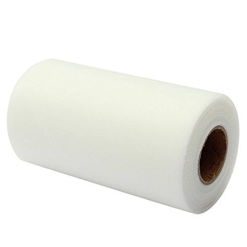 comprare on line Laribbons Tulle del nastro del rullo della bobina per i vestiti la decorazione/Tutu, 15 centimetri di larghezza per 22m/Roll ( 029 Bianco ) prezzo