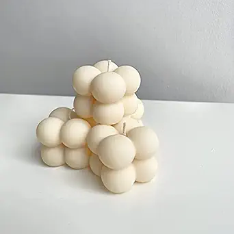 Anika Mini Cloud Bubble Cube Candles (White, Unscented) (Pack of 4)