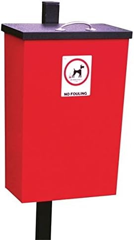 dog waste bin chute system 60 litre red / black - janitorial supplies - bins