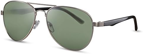 Sunglasses Pilot Shades Silver Green UV400 Metal Frame Pilot Men Women