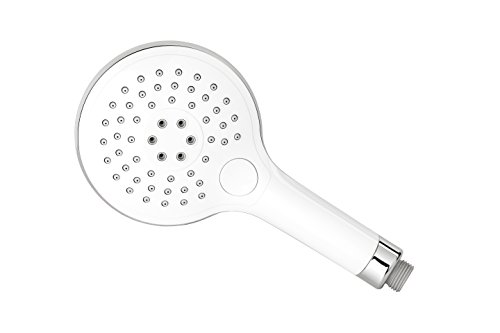 Luxus Design Handbrause CLIO || Duschkopf mit 3 Strahlarten || Strahl-Funktionen mittels Knopfdruck verstellbar || Hochwertige Ausführung in weiß / verchromt