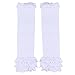 Koly Kids Girls Candy Color Kneepad Socks Leg Warmer Cotton Leggings (White)