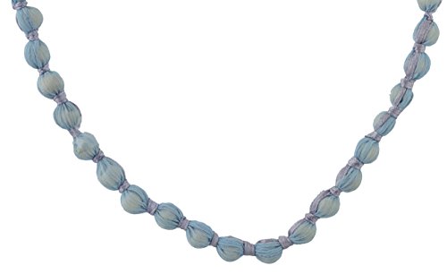 Bijoux 1940Blue & Amethyst Wooden & Fabric Strand Necklace for Girls (NK6307I)