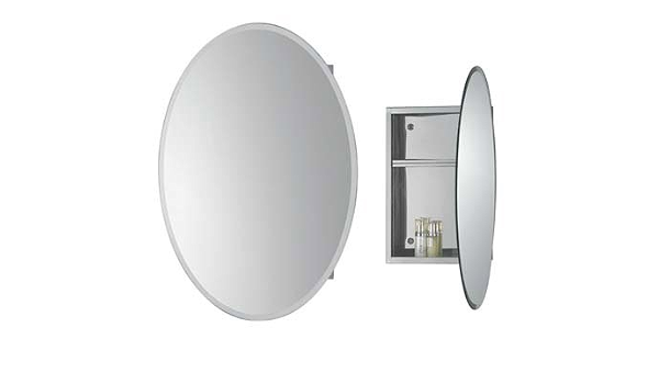 Croydex Tay Oval Bathroom Mirror Cabinet Stainless Steel Single Shelf Wc870105 Ebay