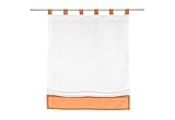 Raffrollo Maße: (HxB) 160x140cm ORANGE Schlaufen halbtransparenter Stoff Leinenoptik waschbar, 820482