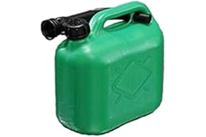 FASTCAR Opticare® 5 Litre Green Plastic Petrol Jerry Can Container For Storage Fuel Diesel Oil Container Can Canister With Flexible Pouring Spout Strong Robust 5L