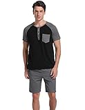 【VENTAJA】: Costuras confiables y un tejido de primera calidad que lo hace capaz de soportar el lavado repetido sin perder la forma. El conjunto de pijama de manga corta es cómodo y suave, ligero y que absorbe la humedad.