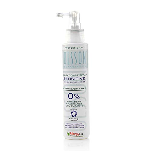 Olsson Sensitive Conditioning Spray - Mild & Gentle Leave-in Conditioner - Anti-Allergy - No Parabens, No Fragrance, No Colourants - Allergy UK Approved - 150ml