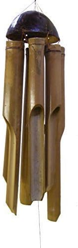 One World is Enough Large Bamboo Wind Chime/Windchime for indoor and outdoor use, longest chime 20 inch / 50 cm - Fair Trade