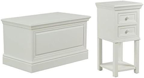 VACCHETTI Joseph 8030520000 Mobile Nantes Bedside and Trunk, Wood, white, 85 x 51.5 x 51.5 cm