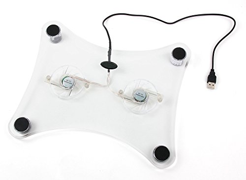 Für Ihren ODYS Trendbook Next 14 Pro, Trendbook 14 Pro, Shape Pro, Vario Pro 12, Shape 360 und Elite Win 360 Laptop: Transparenter Kühl Pad | Cooling Pad | Notebook Cooler mit USB und LED - 5