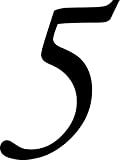 Selbstklebende Hausnummer - 5 - schwarz, 10 cm hoch - Kleben statt Bohren, Aufkleber für den Aussenbereich, Ziffer, Zahlen