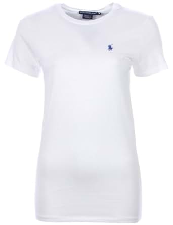 Ralph Lauren Womens T-Shirt Crew Neck White Medium: Amazon.co.uk: Clothing