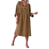 ❤❤Faltenrock Langes Kleid Frauen Langarm Casual Loose T-Shirt Kleid V-Rückenfrei Chiffon Langes Party Ballkleid Abendkleid Fashion Damen Trägerlos Split Maxikleid Off Shoulder Lange Abendkleid Party Kleider